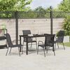 vidaXL Tuin eettafelset 5 pcs Zwart Gepoedercoat staal