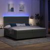 vidaXL Boxspring bed met matras met LED Donkergrijs 200 x 200 cm Stof