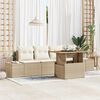 vidaXL Tuin Sofa Set met opslag 5 pcs Beige Poly riet