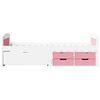 vidaXL Slaapbank met 5 lades zonder matras IRUN 90x200 cm wit en roze