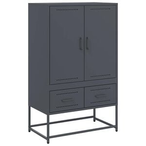vidaXL Hoge kast 68x39x111,5 cm staal antracietkleurig
