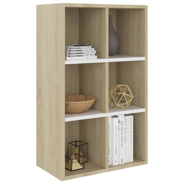 vidaXL Boekenkast/dressoir 66x30x98 cm bewerkt hout wit sonoma eiken