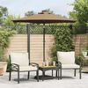 vidaXL Parasol met LED's en stalen paal 225x225x212 cm taupe