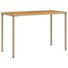 vidaXL Tuintafel met acaciahouten blad 115x54x74 cm poly rattan beige