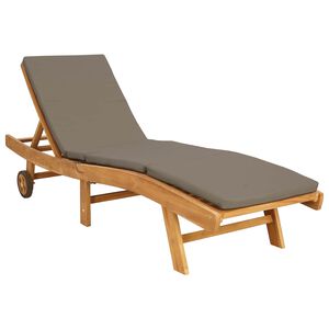 vidaXL Ligstoel Polyester Bruin en Taupe