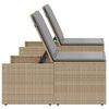 vidaXL Ligstoelen 2 st met tafel beige poly rattan