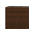 vidaXL Plantenbak met wielen 3 potten 107x32x38 cm poly rattan bruin