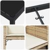 vidaXL Tuin eettafelset met kussen 5 pcs Beige poly rattan