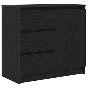 vidaXL Dressoir met lade 71x35x65 cm spaanplaat zwart eikenkleurig