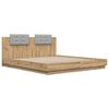 vidaXL Bedframe met Hoofdeinde Artisan Eiken 200 x 200 cm Bewerkt hout