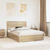 vidaXL Bedframe met lade met hoofdeinde met opslag Bewerkt hout