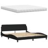 vidaXL Bed met matras stof zwart 180x200 cm