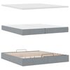 vidaXL Ottoman bed met matrassen en LED's 200x200cm stof lichtgrijs
