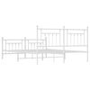 vidaXL Bedframe met hoofd- en voeteneinde metaal wit 183x213 cm