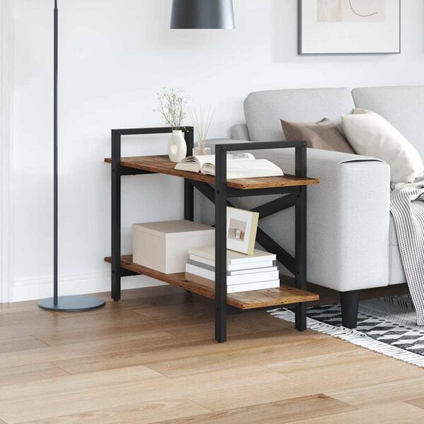 vidaXL Boekenkast Oud Hout 100 x 33,5 x 64 cm Bewerkt hout