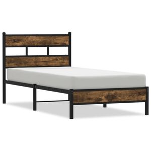 vidaXL Bedframe met hoofdbord zonder matras sonoma eiken 107x203 cm