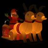 vidaXL Kerstdecoratie kerstman en rendieren opblaasbaar LED 130 cm