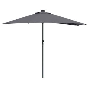 vidaXL Tuinparasol 294 x 150 x 224 cm Polyester en staal Antraciet