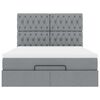 vidaXL Ottoman bed met matras en LED's 140x200cm stof lichtgrijs