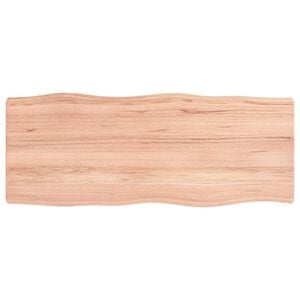 vidaXL Tafelblad natuurlijke rand 100x40x(2-4) cm eikenhout lichtbruin