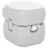 vidaXL Campingtoilet draagbaar 22+12 L HDPE grijs en wit