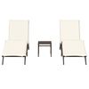 vidaXL Ligstoelen 2 st met tafel poly rattan bruin