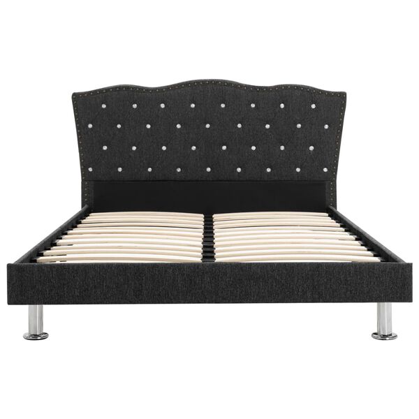 vidaXL Bed met matras stof donkergrijs 140x200 cm