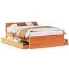 vidaXL Bedframe zonder matras met hoofdbord hout wasbruin 140x200 cm