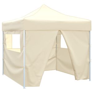 vidaXL Vouwtent met 4 zijwanden 3x3 m cr&egrave;me