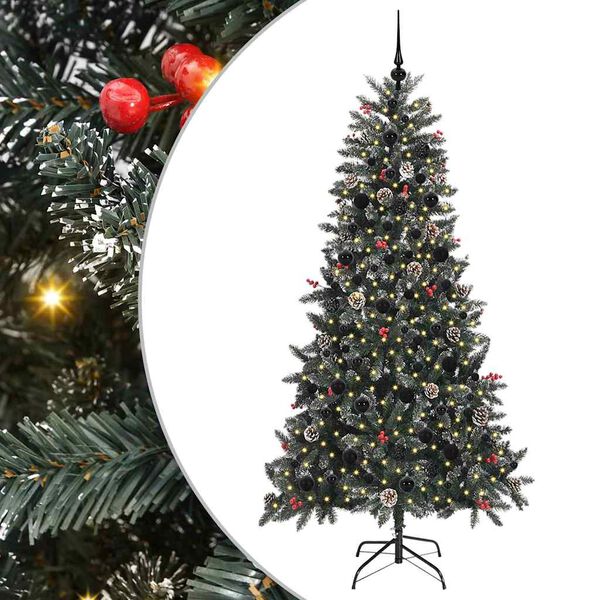 vidaXL Kunstkerstboom met 300 LED Groen 210 cm PVC en Plastic en Staal