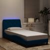 vidaXL Bedframe met LED zonder matras fluweel blauw 90x190 cm