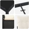 vidaXL Tuin eettafelset met kussen 7 pcs Zwart poly rattan
