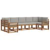 vidaXL Buiten bankenset met kussen 7 pcs Natuurlijk en Lichtgrijs