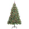 vidaXL Kunstkerstboom met LED -striplichten Groen 240 cm PVC en Metaal