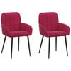 vidaXL Eettafelstoelen 2 pcs fluweel Wijnrood 57 x 50 x 85 cm