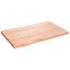 vidaXL Wastafelblad 80x50x(2-4) cm behandeld massief hout lichtbruin