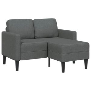 vidaXL Tweezitsbank met chaise longue L-vorm donkergrijs 125 cm stof