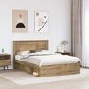 vidaXL Bedframe Ambachtelijk eiken 140 x 190 cm Massief grenenhout