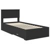 vidaXL Bedframe met lade Zwart en Zilver 75 x 190 cm Bewerkt hout