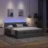 vidaXL Ottoman bed met matrassen en LED's 180x200cm stof donkergrijs
