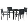 vidaXL Tuin eettafelset 5 st Zwart PE Rattan