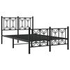 vidaXL Bedframe met hoofd- en voeteneinde metaal zwart 120x190 cm
