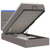 vidaXL Ottoman Bed met Matrassen en LED Taupe 90 x 200 cm Stof