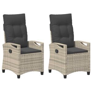 vidaXL Tuinstoel 2 pcs Licht Grijs en Donker Grijs 56 x 60 x 112 cm