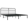 vidaXL Bedframe met hoofdbord metaal zwart 200x200 cm