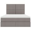 vidaXL Opbergbed met LED met matras Taupe 140 x 190 cm Polyester