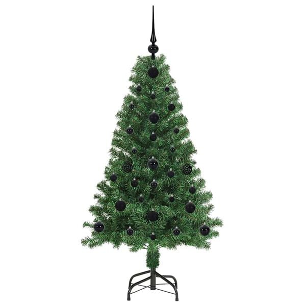 vidaXL Kunstkerstboom Groen 120 cm PVC en Staal en Kunststof