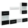 vidaXL Muurvitrine tv-meubel met LED-verlichting zwart 5-delig