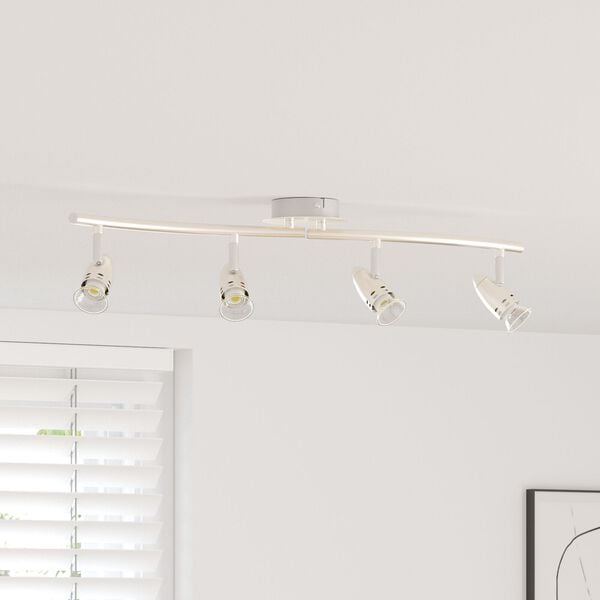 vidaXL Plafondspot Matte nikkel 58,5 x 15 x 12 cm Staal