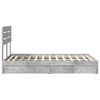 vidaXL Opslag bed met hoofdeinde Beton Grijs 135 x 190 cm Bewerkt hout